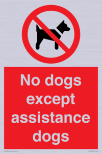 No dogs except assistance dogs